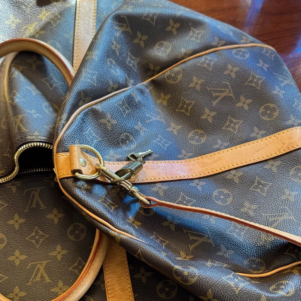 Louis Vuitton Monogram Canvas Duffel with Tan Leather Trim